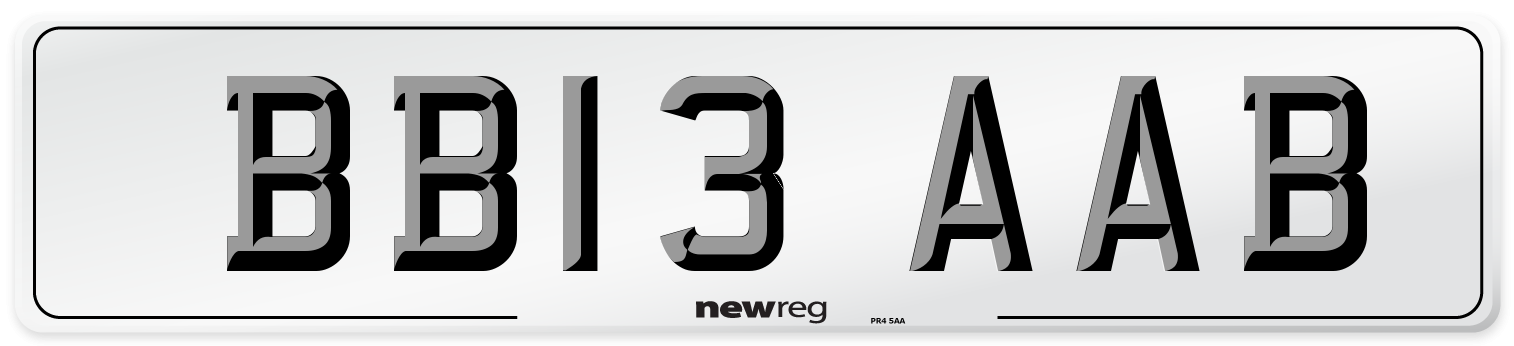 BB13 AAB Number Plate from New Reg